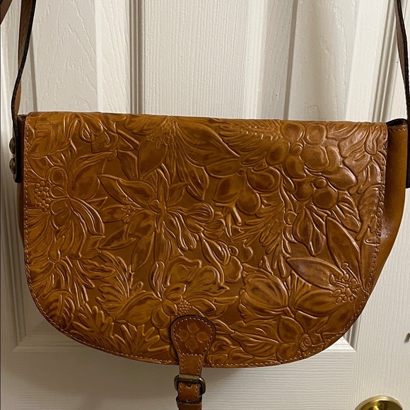 Patricia Nash Floral Embossed Brown Crossbody Bag - Picture 2 of 9